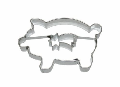 Schweinchen / Komet – Mini-Ausstechform, Weißblech