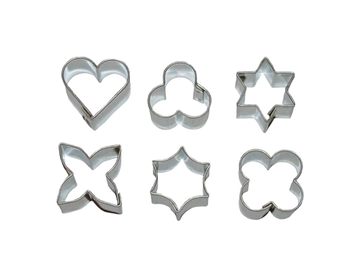 Small cookie cutter set (6 pcs), stainless steel