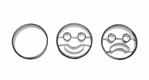 Emojis – cookie cutter set (3 pcs), stainless steel