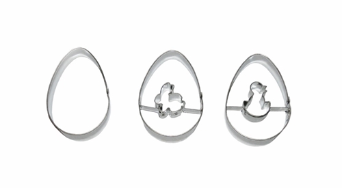 Eggs I – cookie cutter set (3 pcs), stainless steel