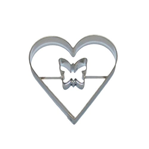 Heart / butterfly cut-out – cookie cutter, tinplate
