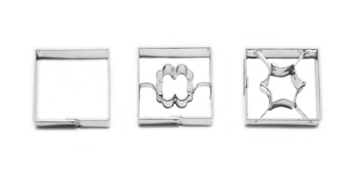 Quadraten – Ausstechformen-Set (3 St.), Weißblech