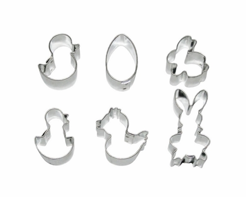 Easter miniature cookie cutter set (6 pcs), stainless steel