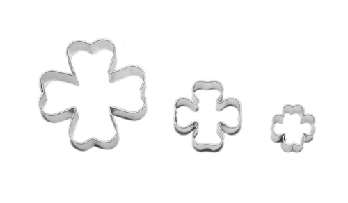 Four-leaf clovers – cookie cutter set (3 pcs), stainless steel