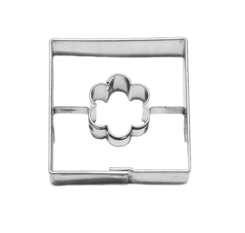 Square / flower cut-out – cookie cutter, stainless steel