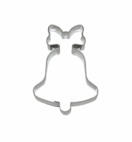 Bell with bow – small cookie cutter, stainless steel