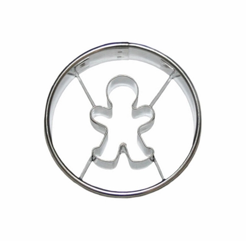 Circle / gingerbread man cut-out – cookie cutter, stainless steel