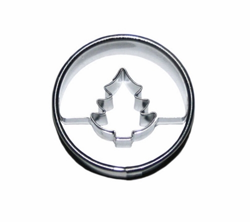 Circle / Christmas tree cut-out – large cookie cutter, stainless steel