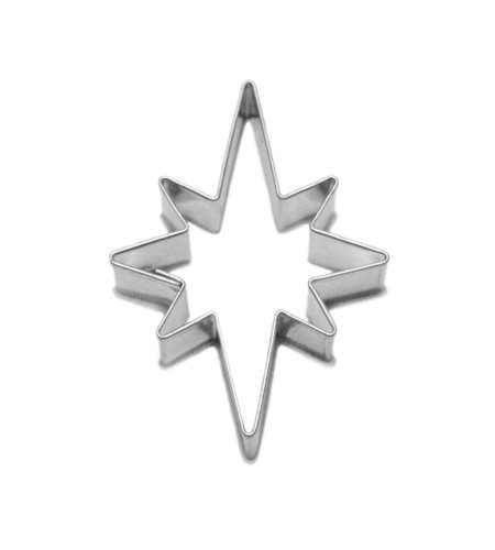 Stern – kleine Ausstechform, 8 Zacken, Weißblich