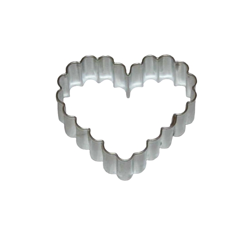 Heart – scalloped cookie cutter, stainless steel