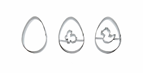 Eggs II – cookie cutter set (3 pcs), tinplate