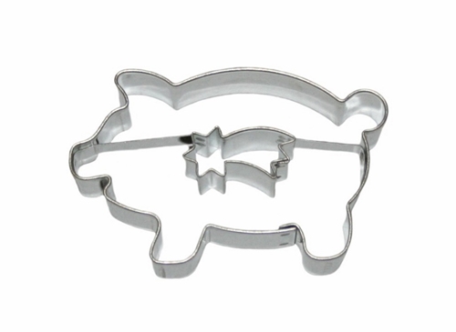 Pig / comet cut-out – miniature cookie cutter, stainless steel