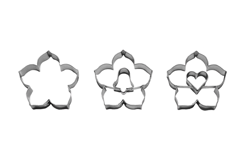 Lilies – cookie cutter set (3 pcs), stainless steel