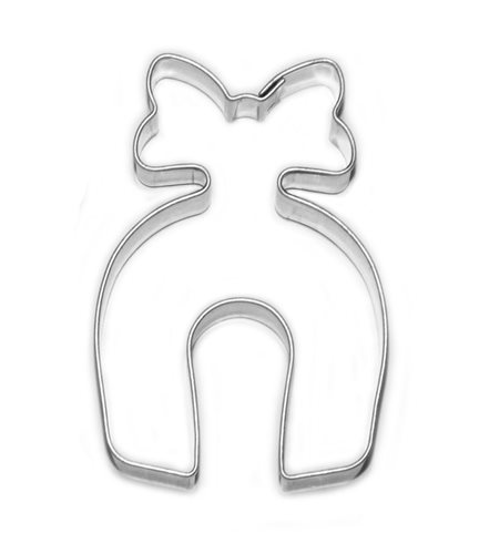 Horseshoe with bow – small cookie cutter, tinplate