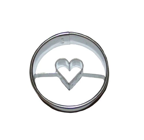 Circle / heart cut-out – cookie cutter, stainless steel