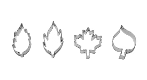 Leaves – cookie cutter set (4 pcs), stainless steel